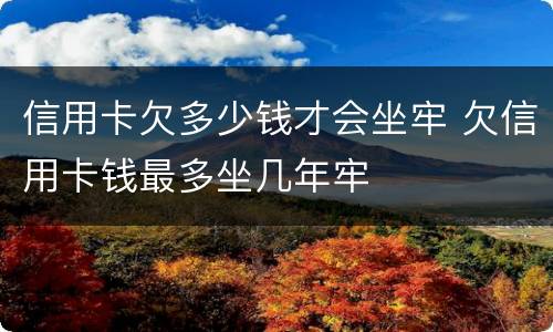 信用卡欠多少钱才会坐牢 欠信用卡钱最多坐几年牢