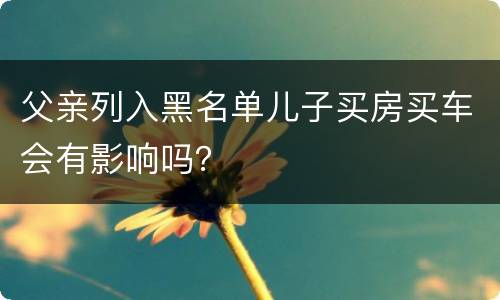 父亲列入黑名单儿子买房买车会有影响吗？