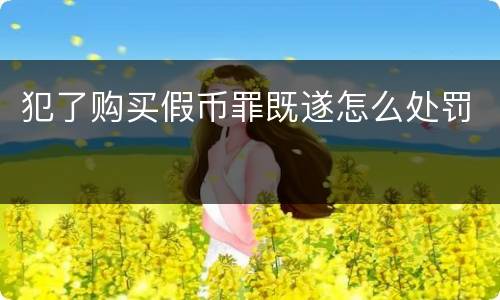 犯了购买假币罪既遂怎么处罚