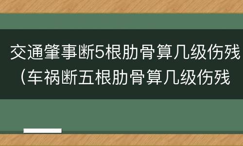 交通肇事断5根肋骨算几级伤残（车祸断五根肋骨算几级伤残）