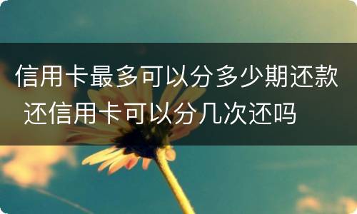 信用卡最多可以分多少期还款 还信用卡可以分几次还吗