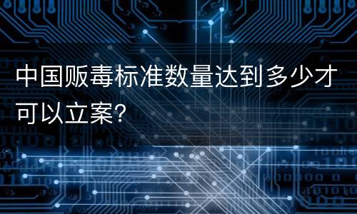中国贩毒标准数量达到多少才可以立案？