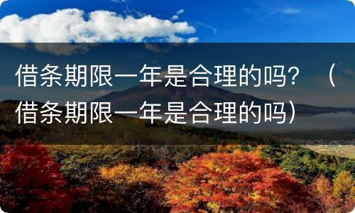 借条期限一年是合理的吗？（借条期限一年是合理的吗）