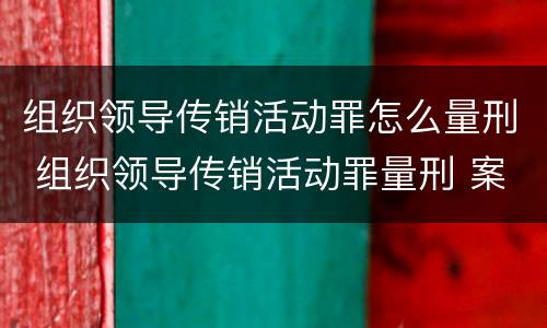 组织领导传销活动罪怎么量刑 组织领导传销活动罪量刑 案例