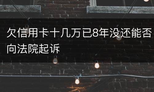 欠信用卡十几万已8年没还能否向法院起诉