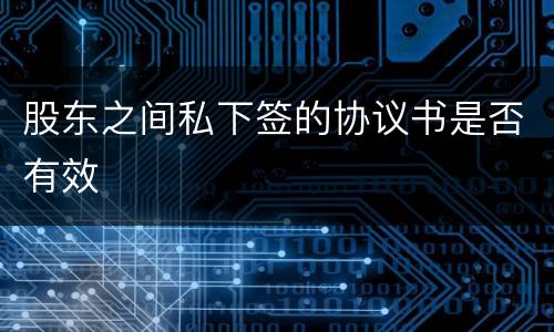 股东之间私下签的协议书是否有效