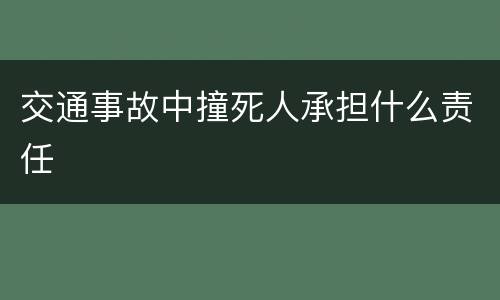 交通事故中撞死人承担什么责任