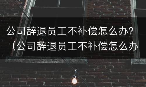 公司辞退员工不补偿怎么办？（公司辞退员工不补偿怎么办）