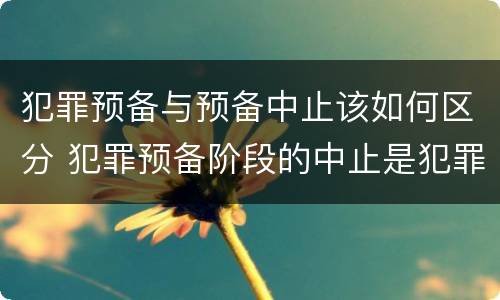 犯罪预备与预备中止该如何区分 犯罪预备阶段的中止是犯罪预备还是犯罪中止
