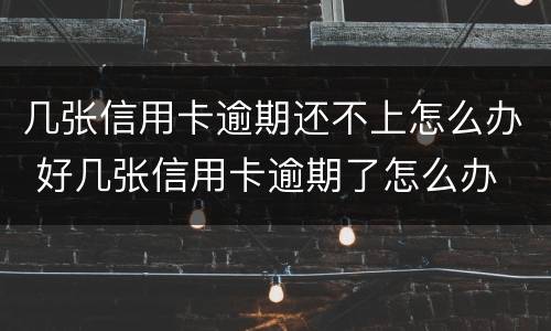 几张信用卡逾期还不上怎么办 好几张信用卡逾期了怎么办