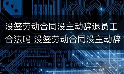 没签劳动合同没主动辞退员工合法吗 没签劳动合同没主动辞退员工合法吗怎么赔偿