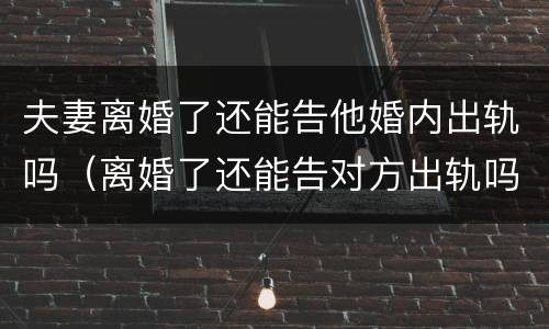 夫妻离婚了还能告他婚内出轨吗（离婚了还能告对方出轨吗）