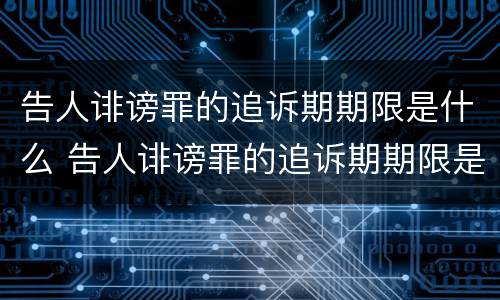 告人诽谤罪的追诉期期限是什么 告人诽谤罪的追诉期期限是什么意思
