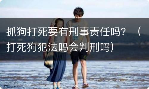 抓狗打死要有刑事责任吗？（打死狗犯法吗会判刑吗）