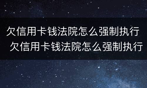 欠信用卡钱法院怎么强制执行 欠信用卡钱法院怎么强制执行呢