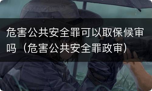 危害公共安全罪可以取保候审吗（危害公共安全罪政审）