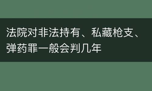 法院对非法持有、私藏枪支、弹药罪一般会判几年