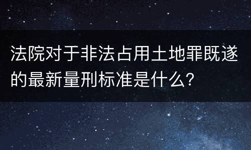 法院对于非法占用土地罪既遂的最新量刑标准是什么？