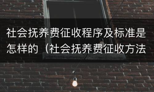 社会抚养费征收程序及标准是怎样的（社会抚养费征收方法）