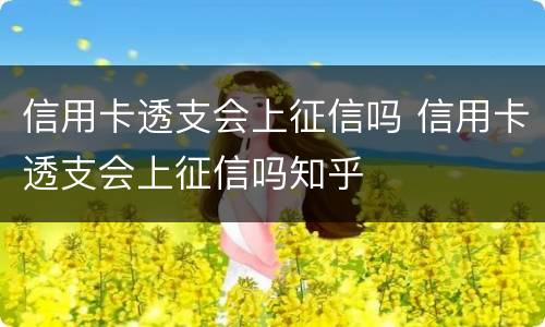 信用卡透支会上征信吗 信用卡透支会上征信吗知乎