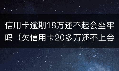 信用卡逾期18万还不起会坐牢吗（欠信用卡20多万还不上会坐牢吗）