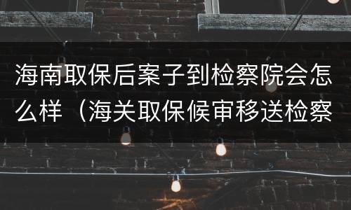 海南取保后案子到检察院会怎么样（海关取保候审移送检察院）