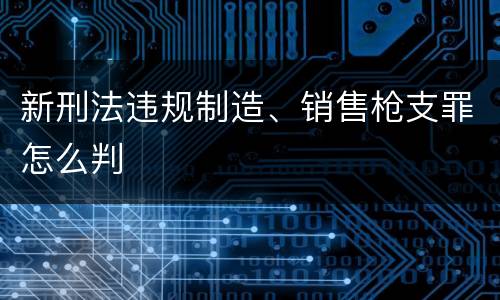 新刑法违规制造、销售枪支罪怎么判