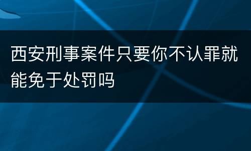 西安刑事案件只要你不认罪就能免于处罚吗