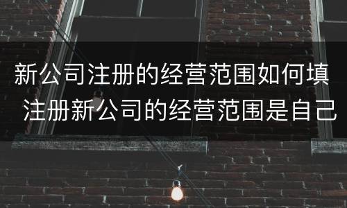 新公司注册的经营范围如何填 注册新公司的经营范围是自己填写的吗