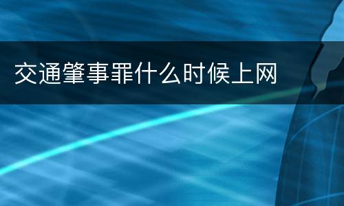 交通肇事罪什么时候上网