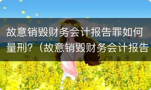 故意销毁财务会计报告罪如何量刑?（故意销毁财务会计报告罪如何量刑的）