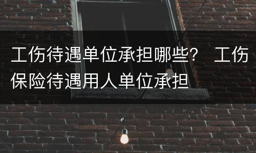 工伤待遇单位承担哪些？ 工伤保险待遇用人单位承担