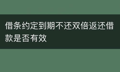 借条约定到期不还双倍返还借款是否有效