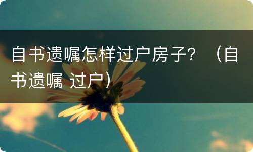 自书遗嘱怎样过户房子？（自书遗嘱 过户）