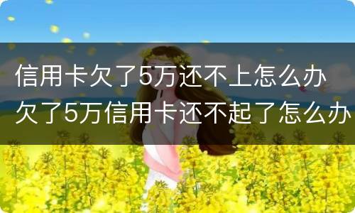 信用卡欠了5万还不上怎么办 欠了5万信用卡还不起了怎么办