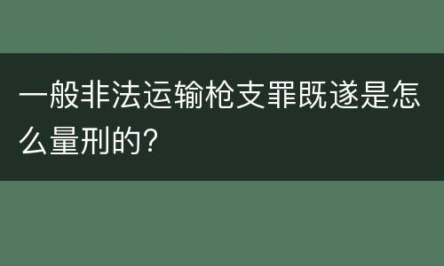 一般非法运输枪支罪既遂是怎么量刑的?