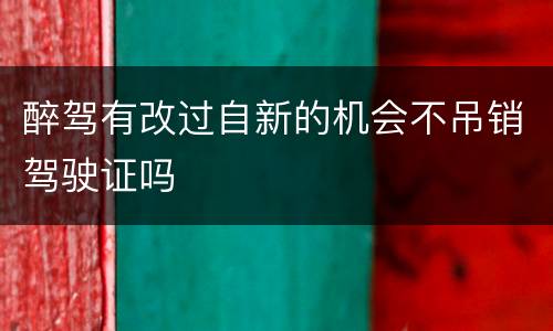 醉驾有改过自新的机会不吊销驾驶证吗