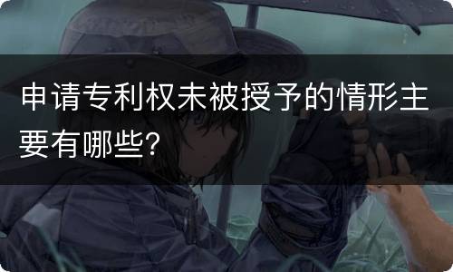 申请专利权未被授予的情形主要有哪些？