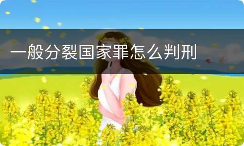 一般分裂国家罪怎么判刑