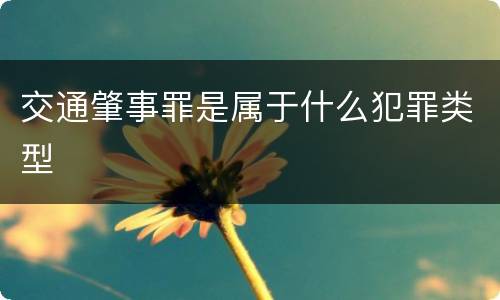 交通肇事罪是属于什么犯罪类型