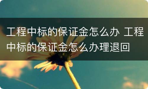 工程中标的保证金怎么办 工程中标的保证金怎么办理退回