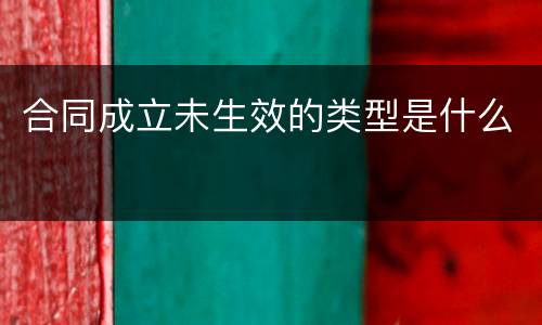 合同成立未生效的类型是什么