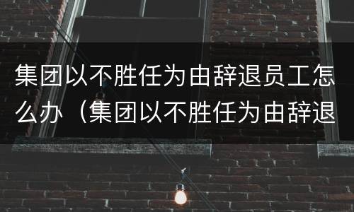 集团以不胜任为由辞退员工怎么办（集团以不胜任为由辞退员工怎么办理）
