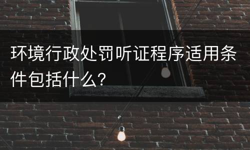 环境行政处罚听证程序适用条件包括什么？