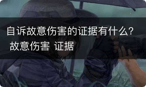 自诉故意伤害的证据有什么？ 故意伤害 证据