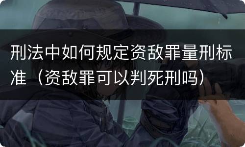 刑法中如何规定资敌罪量刑标准（资敌罪可以判死刑吗）