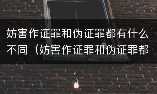 妨害作证罪和伪证罪都有什么不同（妨害作证罪和伪证罪都有什么不同之处）