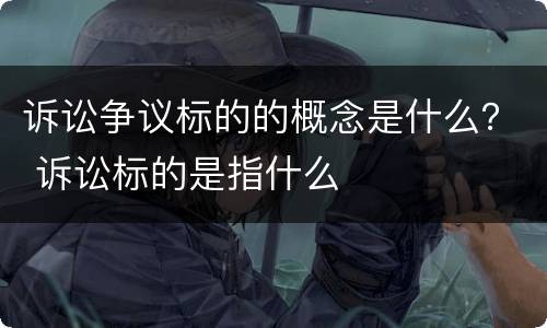 诉讼争议标的的概念是什么？ 诉讼标的是指什么