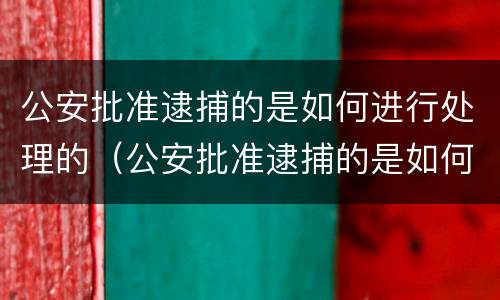 公安批准逮捕的是如何进行处理的（公安批准逮捕的是如何进行处理的案件）