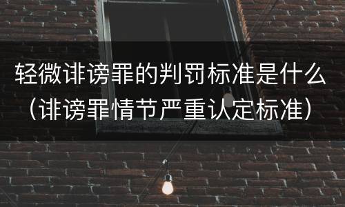 轻微诽谤罪的判罚标准是什么（诽谤罪情节严重认定标准）